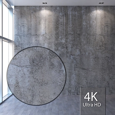 Seamless 4K Concrete Wall 3D model image 1 