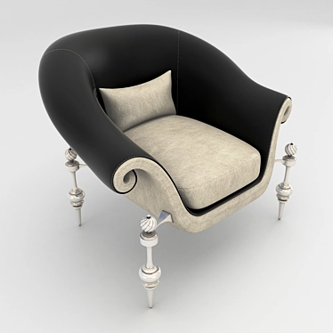 Elegant Rose Armchair: Stylish and Comfortable 3D model image 1 