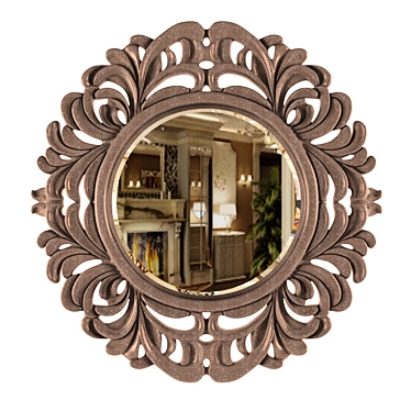 Modern Palm Silver Wall Mirror 3D model image 1 