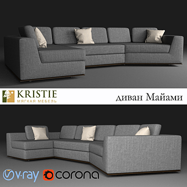 Miami Modular Sofa: Stylish Comfort 3D model image 1 