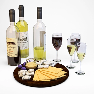 Sophisticated Wine and Cheese Pairings 3D model image 1 