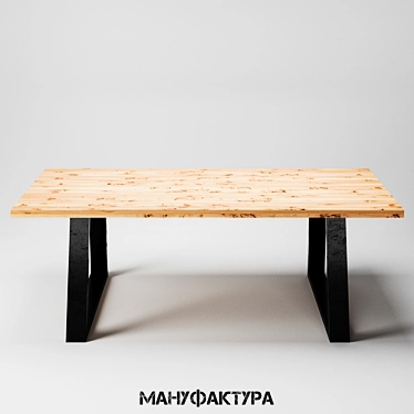 Industrial Loft Dining Table 3D model image 1 