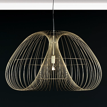 Cosmo Brass Wire Pendant Light 3D model image 1 