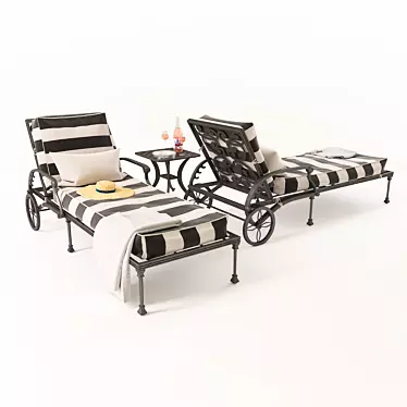 Amalfi Chaise: Sleek and Stylish Outdoor Lounger 3D model image 1 