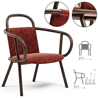 Zantilam Lounge Armchair: Elegance Redefined 3D model image 1 