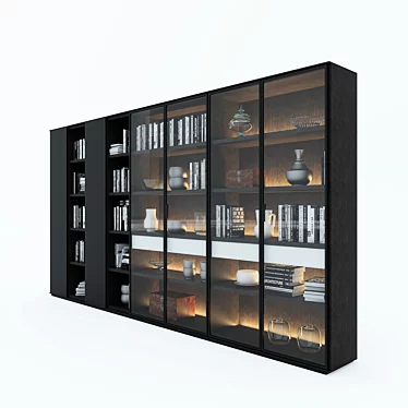 Elegant Book Display Shelf 3D model image 1 