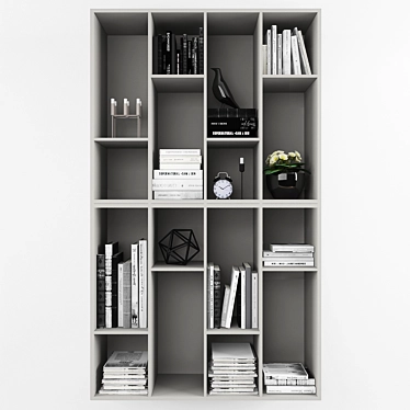 20-Piece Decorative Set: Bookshelf and More 3D model image 1 