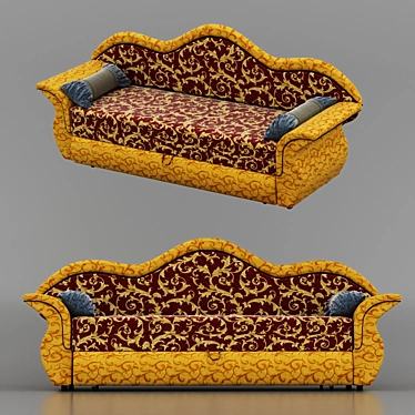 Elegant Designer Sofa 3D model image 1 