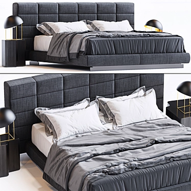 Modern Bed: Lawrence by Minotti 3D model image 1 