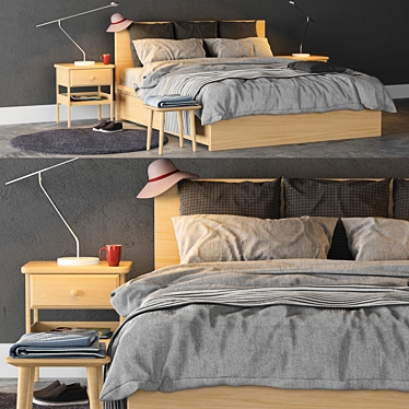Sleek Malm Bed: Modern Comfort 3D model image 1 