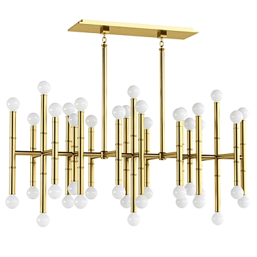 Elegant Meurice Chandelier: Adjustable, 38" x 14" x 25 3D model image 1 