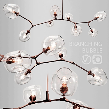 Modern Branching Bubble Chandelier 3D model image 1 