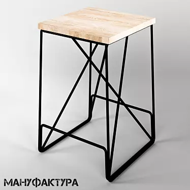 OM Loft Style Semi-Bar Stool 3D model image 1 