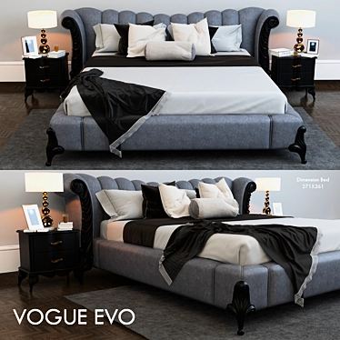 Elegant Vogue Evo - A Stylish Bedroom Solution 3D model image 1 