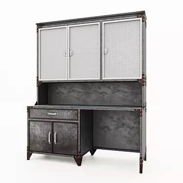 Handcrafted Metal Cabinet 3D model image 1 