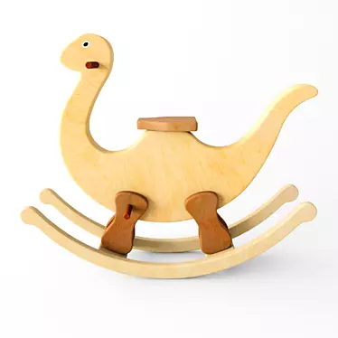 Title: Roar & Rock: Wooden Dino Delight 3D model image 1 
