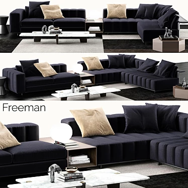Modern and Sleek Minotti Freeman Sofa 3D model image 1 