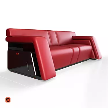 Elegant Burgundy Sofa 3D model image 1 