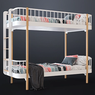  Elegant Bunk Bed with Storage 3D model image 1 