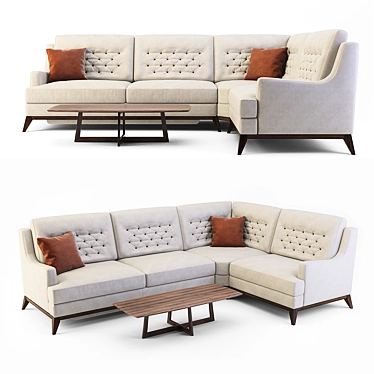 Luxury Fabio Corner Sofa 3D model image 1 