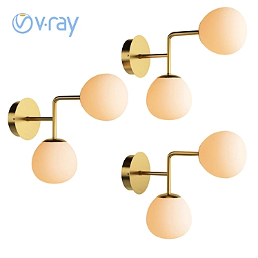 Erich Brass Wall Lamp: Elegant Illumination for Any Living Room 3D model image 1 