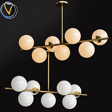 Gleaming Sphere Stem Chandelier 3D model image 1 