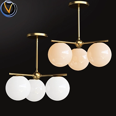 Modern Globe Brass Chandelier 3D model image 1 