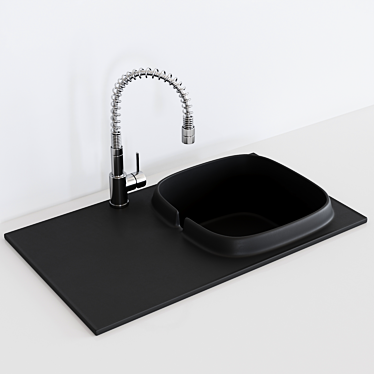 UP Ceramic Single Sink - Stylish and Functional 3D model image 1 