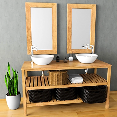 Sleek Bathroom Furniture Set 3D model image 1 