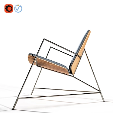 Sleek Thale Lounger by Munkii 3D model image 1 