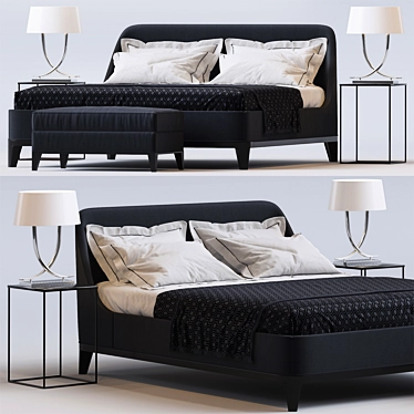 Elegant Bed Set by Sofa & Chair Co. 3D model image 1 