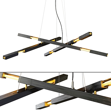 Sleek Noir Pendant Light: Modern Elegance 3D model image 1 