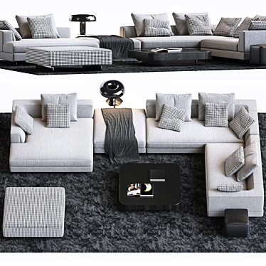 Elegant Minotti Set 18 with Alexander Sofa 3D model image 1 