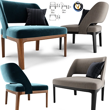 Sophisticated Minotti Owens Armchair 3D model image 1 