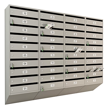 Modern Mailbox for Apartments 3D model image 1 