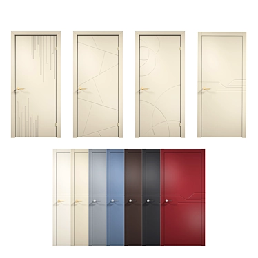 Elegant Designer Interior Doors by Lavan 3D model image 1 