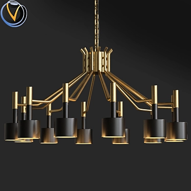 Modern Multi-Head Chandelier 3D model image 1 