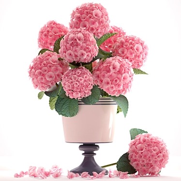 Romantic Pink Hydrangea Bouquet 3D model image 1 