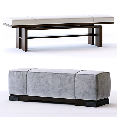 Stellar Bench and Ottoman: Elevated Seating Solution 3D model image 1 