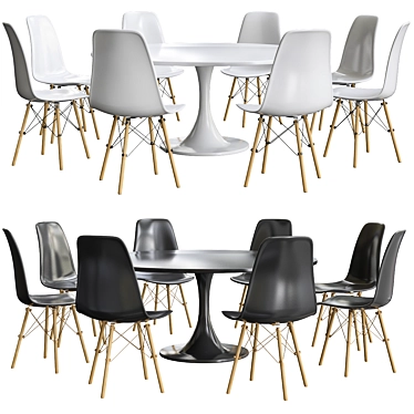 Elegant Eames Designer Chairs 3D model image 1 