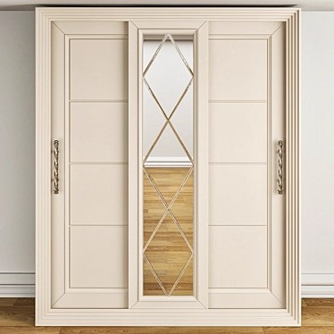 Linear Mirror Door Closet 3D model image 1 