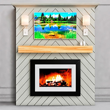 Elegant Fire Magic: Fireplace #3 3D model image 1 