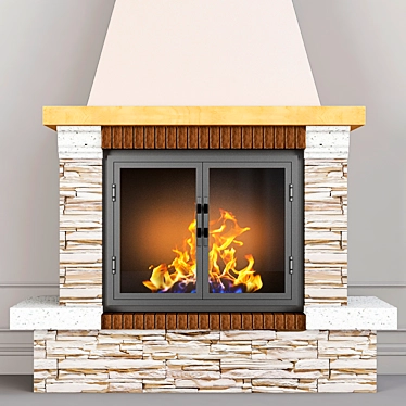 Cozy Warmth: Classic Fireplace 3D model image 1 