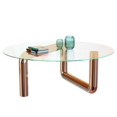 Industrial Copper Coffee Table 3D model image 1 