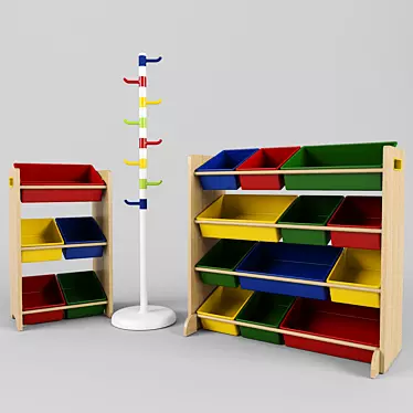 Wooden Toy Organizer - Simplify and Declutter 3D model image 1 