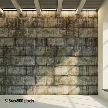 Aged Stone Wall: Seamless Texture, Bump and Reflection Maps 3D model image 1 