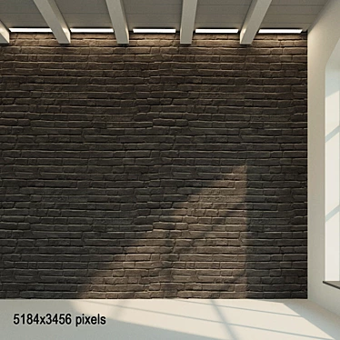 Vintage Dark Brick Wall: Textured Seamless Material 3D model image 1 