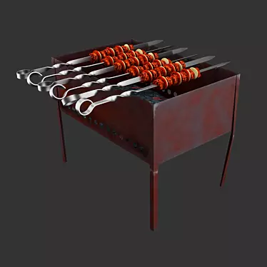 Classic Brazier and Skewer Set 3D model image 1 