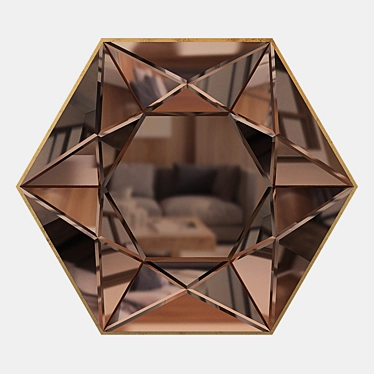 Elegant Hexagon Mirror: 1200mm X 1200mm 3D model image 1 