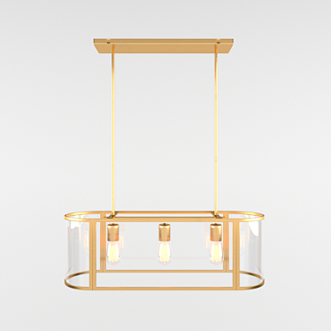 Modern Trough Chandelier 3D model image 1 